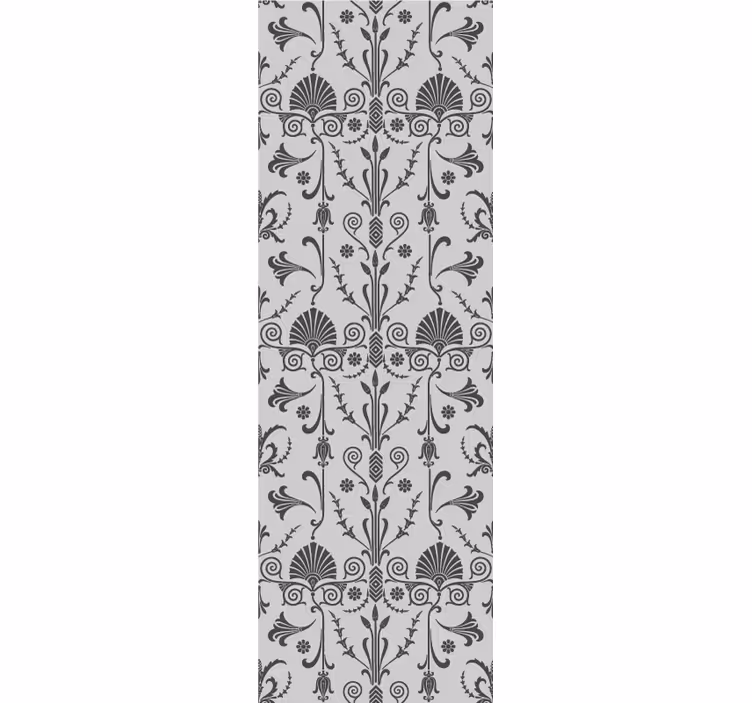 Estore de rolo vintage padrão floral cinza provincial - TenStickers