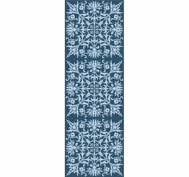 Estore de rolo vintage padrão floral azul provincial - TenStickers