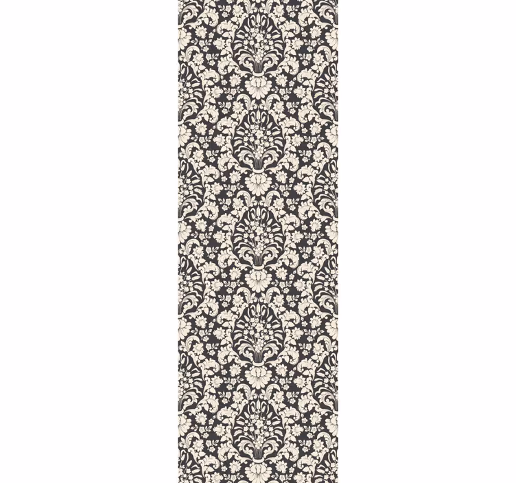 Estore de rolo vintage com padrão floral detalhado - TenStickers