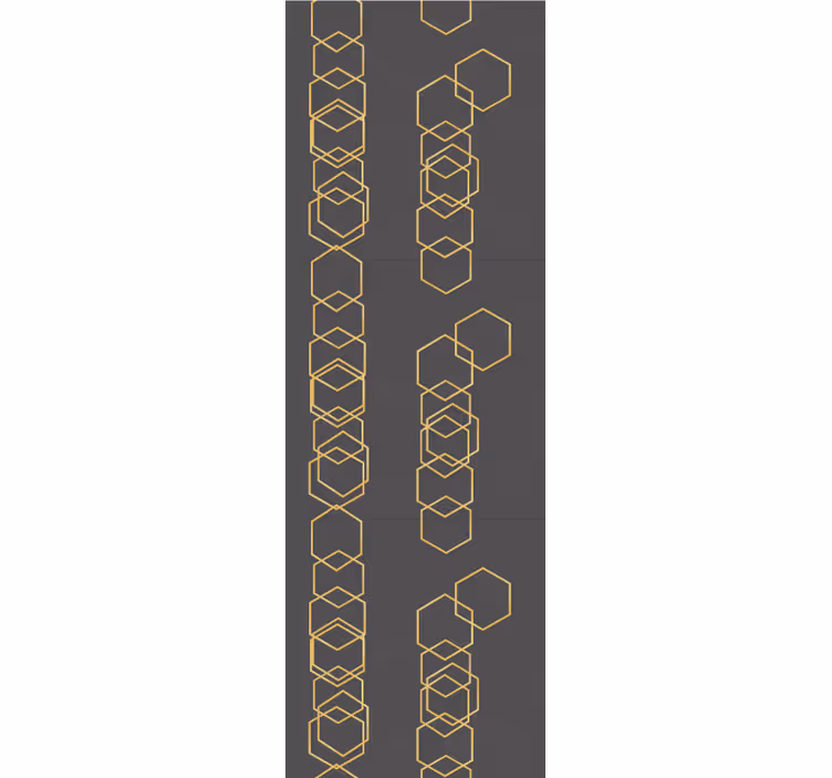Estore de rolo vintage textura cinza com hexágonos dourados - TenStickers
