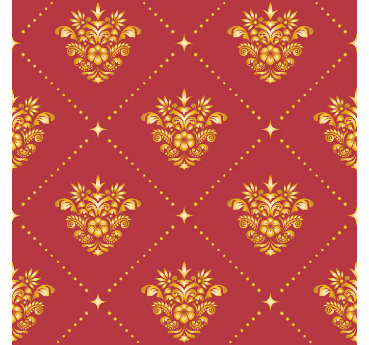 Estore de rolo vintage padrão damasco dourado - TenStickers