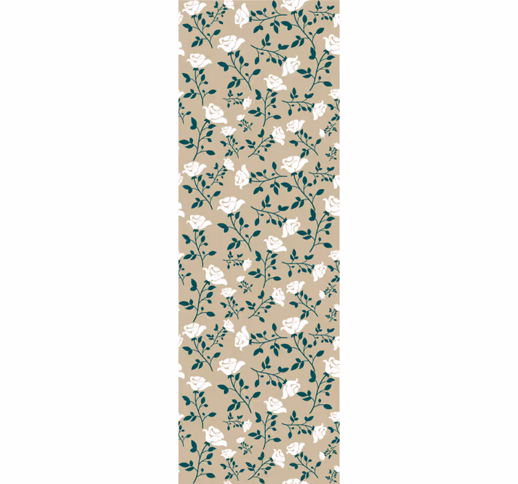 Estore de rolo vintage padrão de rosas brancas - TenStickers