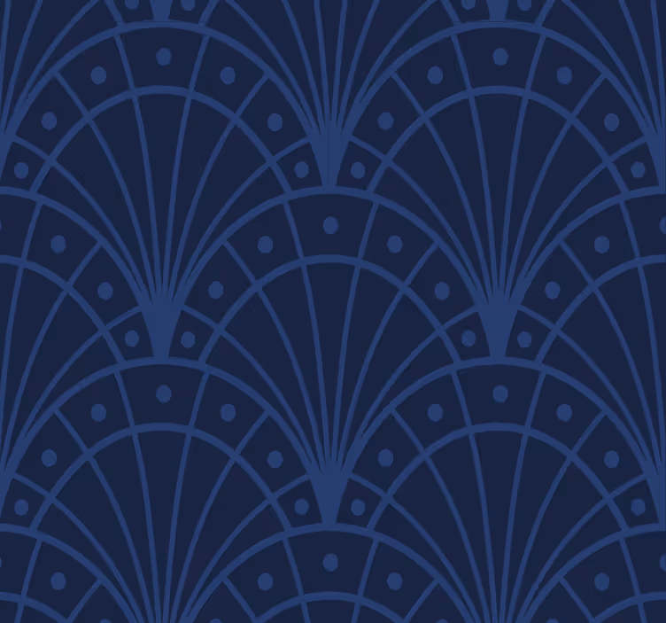 Estore de rolo vintage azul marinho art déco - TenStickers