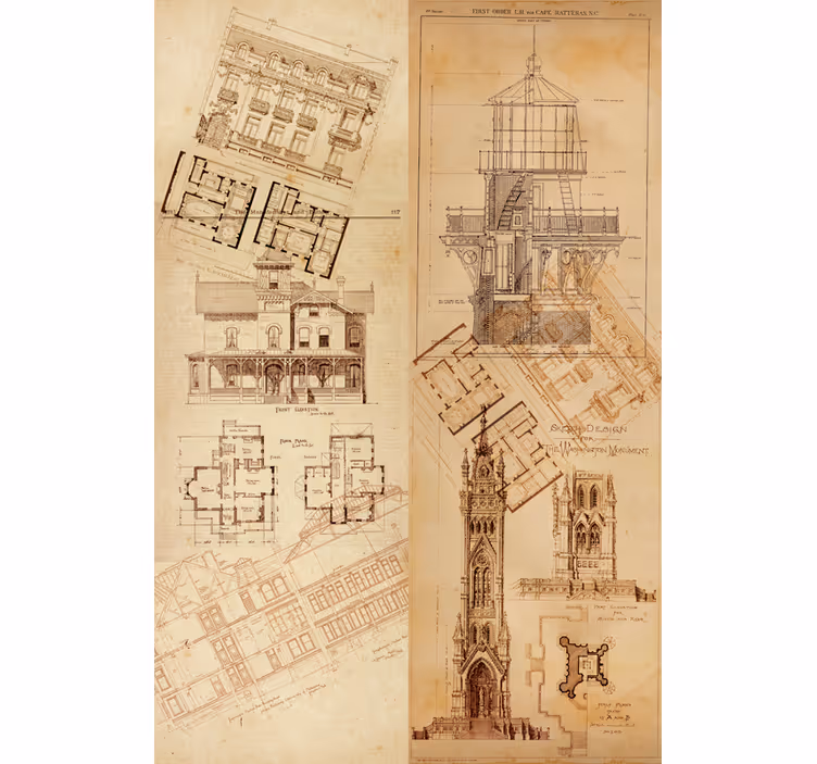 Estore de rolo vintage pérola arquitetônica - TenStickers