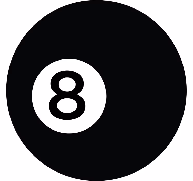 Estore de rolo preto bola de bilhar número 8 - TenStickers