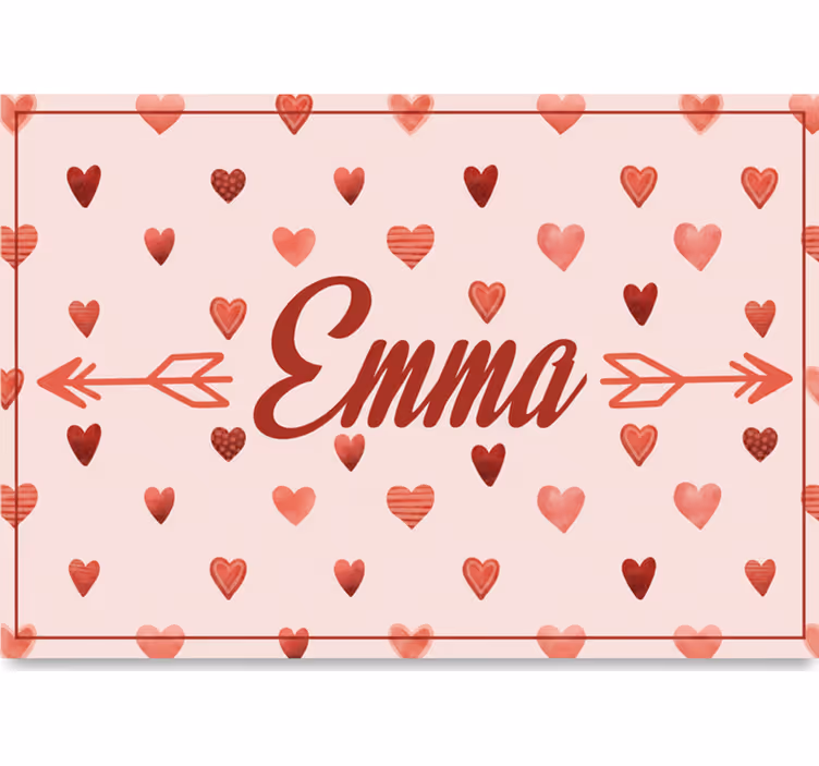 Estore de rolo rosa padrão de corações personalizado - TenStickers