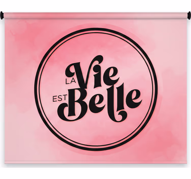 Estore de rolo rosa com texto preto sobre fundo rosa - TenStickers
