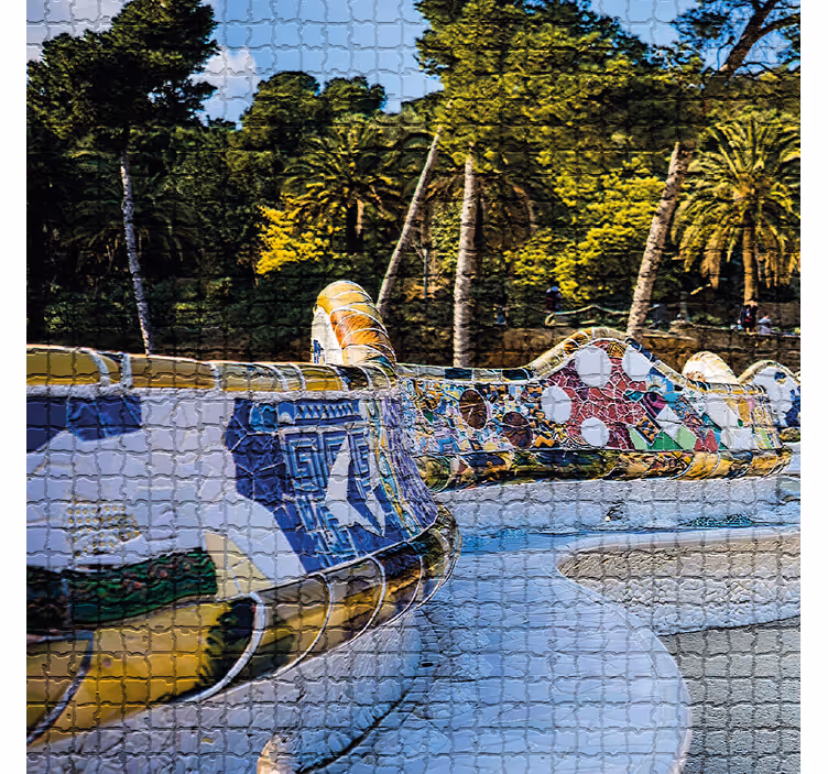 Estore de rolo para sala com vistas do park güell - TenStickers