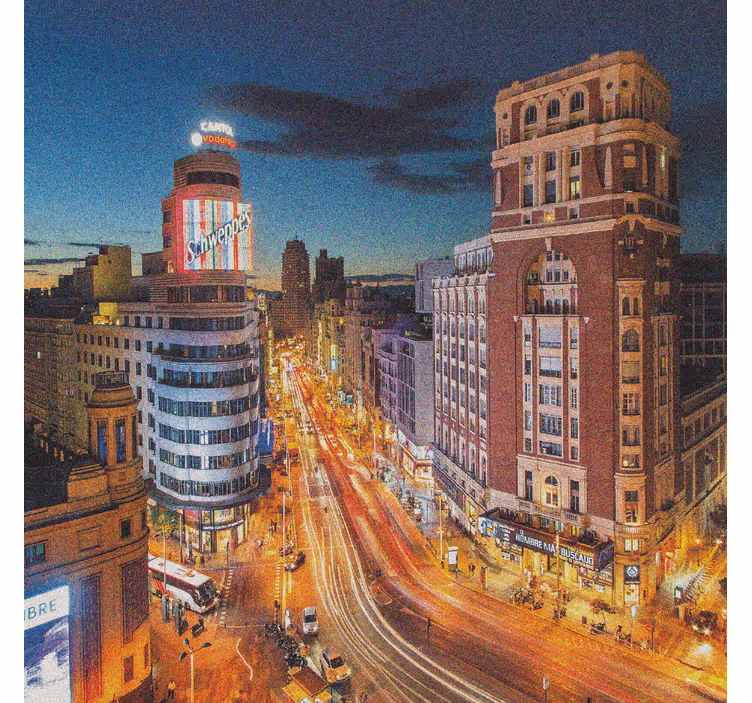 Estore de rolo para sala movimento da gran via à noite - TenStickers