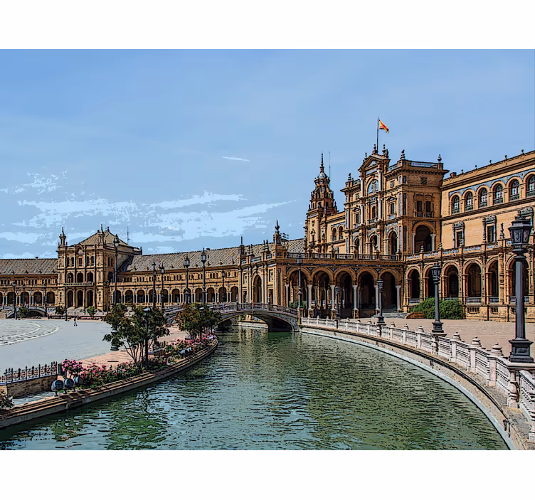 Estore de rolo para sala praça espanha em sevilha - TenStickers