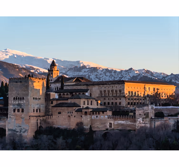 Estore de rolo para sala alhambra de granada à noite - TenStickers