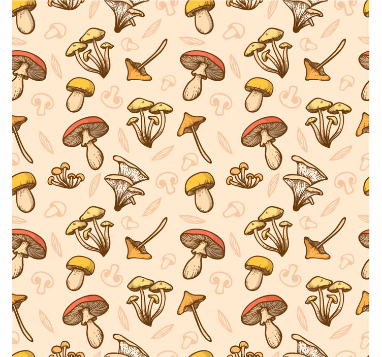 Estore de rolo para sala com padrão de cogumelos variados - TenStickers