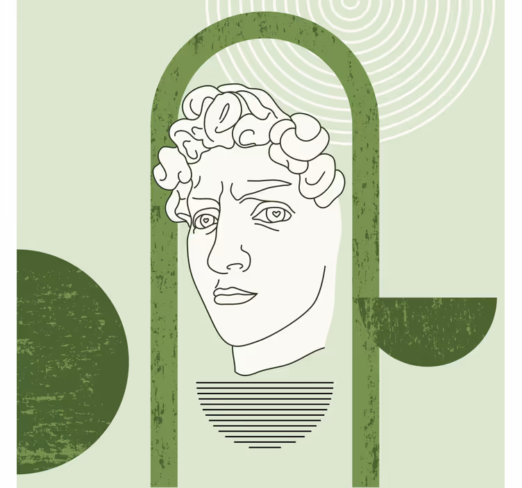 Estore de rolo para sala escultura minimalista de david - TenStickers