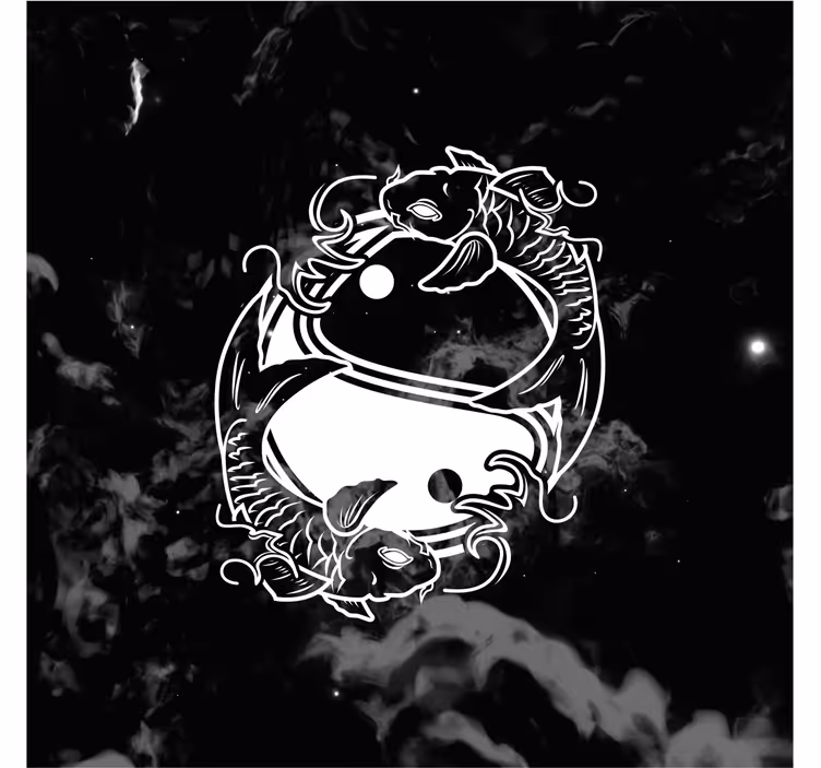 Estore de rolo para sala peixe do equilíbrio yin yang - TenStickers