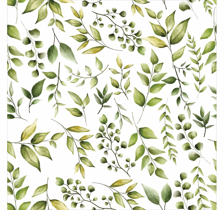 Estore de rolo para sala folhas de eucalipto em aquarela - TenStickers