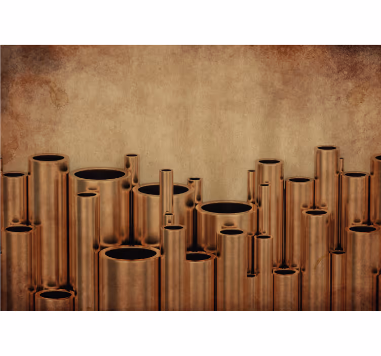 Estore de rolo para sala tubos de cobre industriais brancos - TenStickers