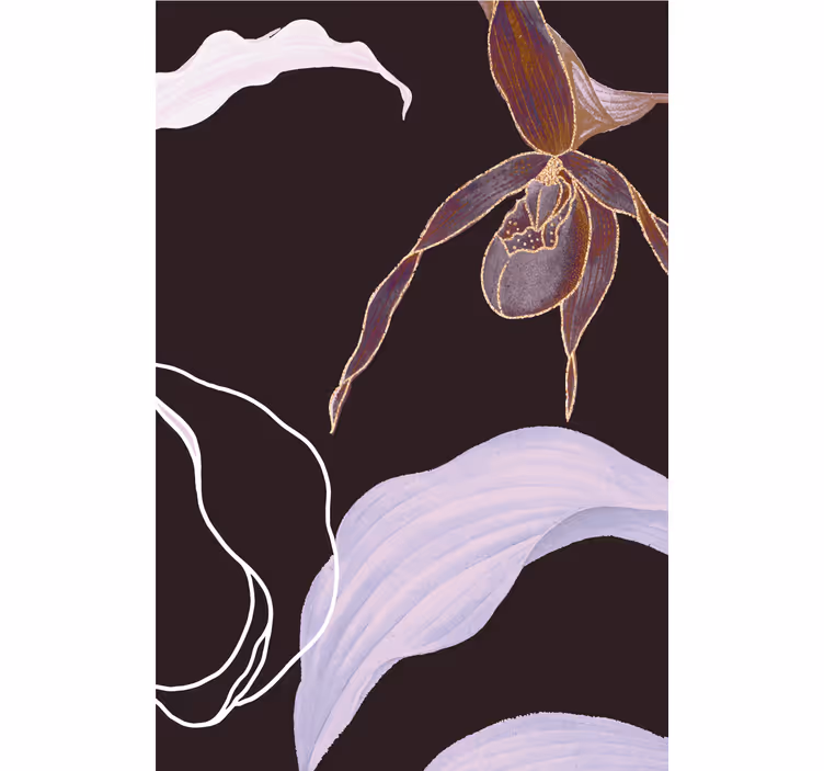 Estore de rolo para sala flor orquídea roxa africana - TenStickers