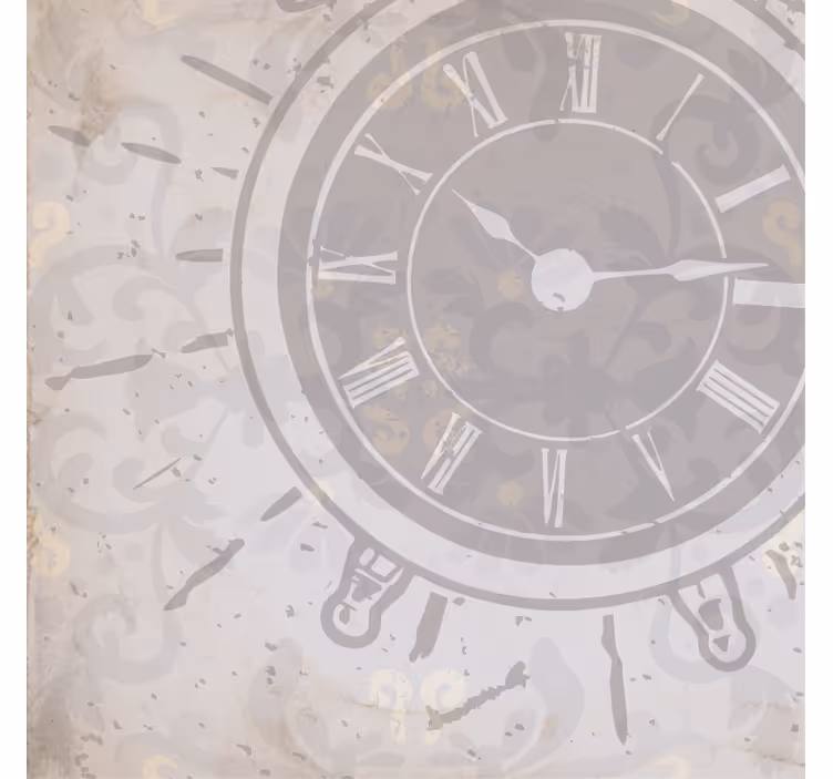 Estore de rolo para sala relógio branco shabby chic - TenStickers