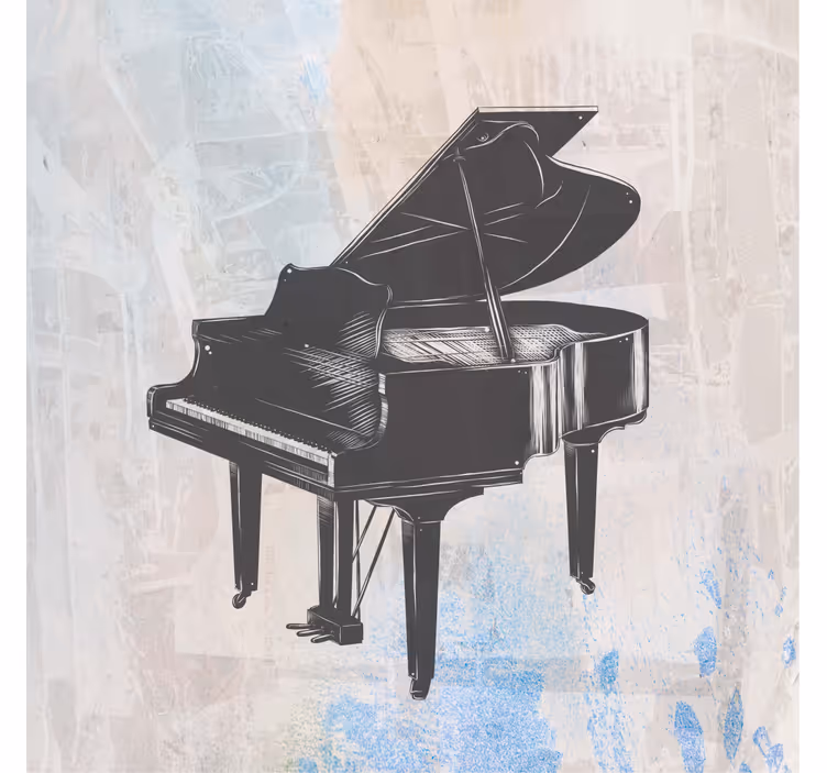 Estore de rolo para sala pintura de piano shabby chic - TenStickers