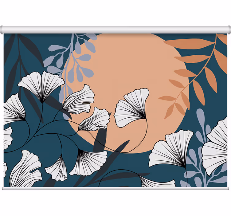 Estore de rolo para sala estilo glamour ginkgo colorido - TenStickers