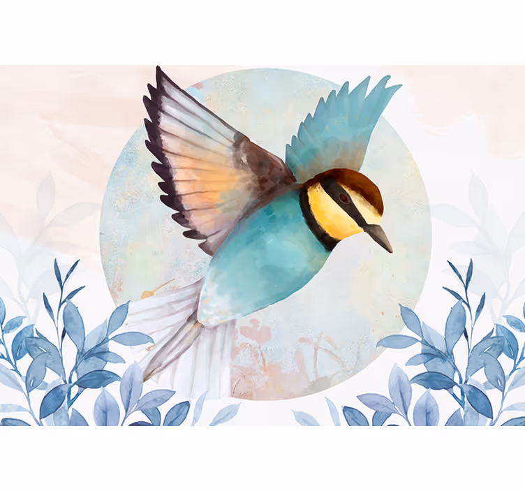 Estore de rolo para sala pássaro artístico glamouroso - TenStickers