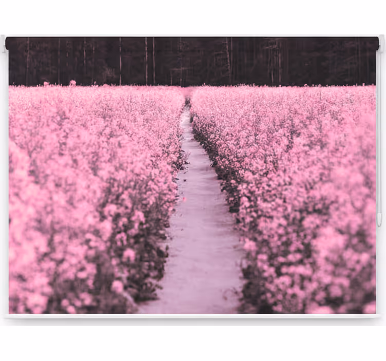 Estore de rolo para sala campo elegante de flores rosas - TenStickers