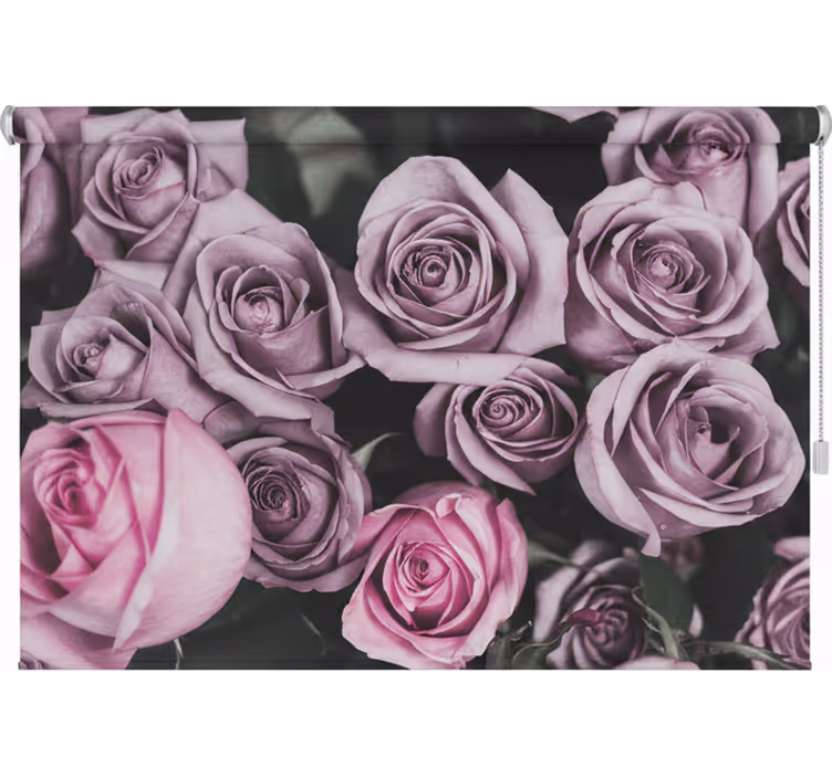 Estore de rolo para sala design elegante de rosas rosas - TenStickers