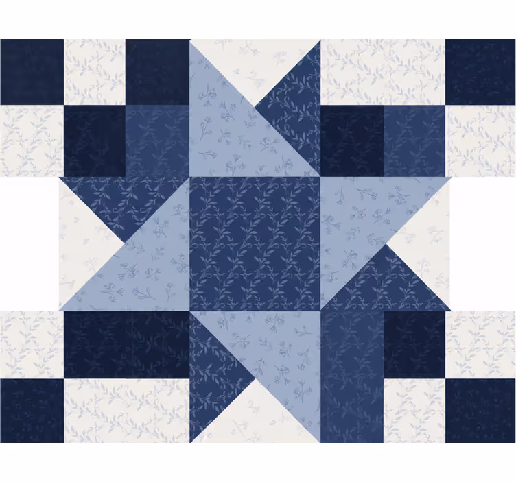 Estore de rolo para sala design de triângulo azul estrela - TenStickers