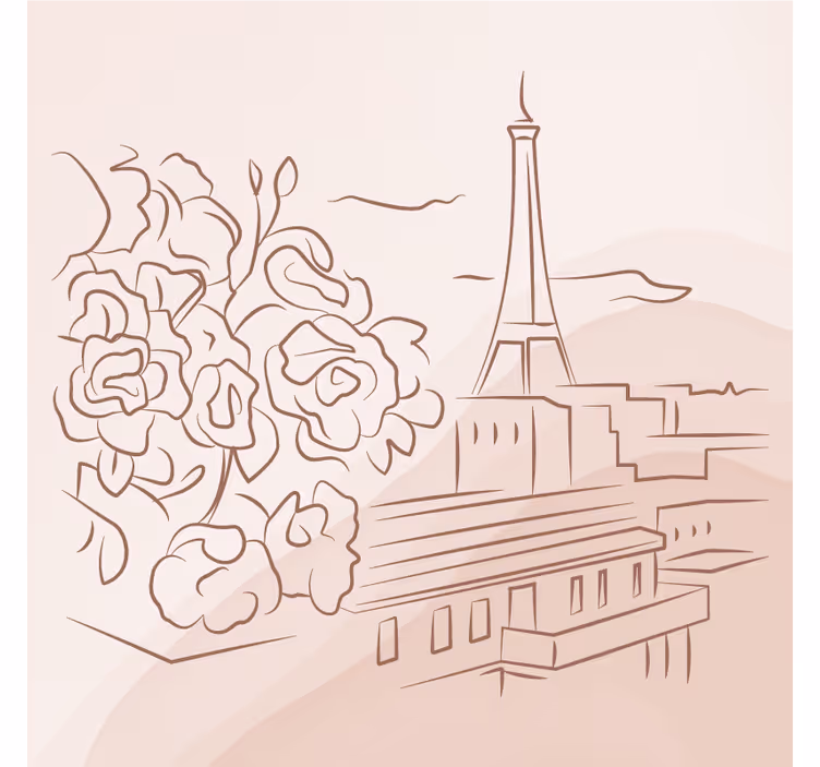 Estore de rolo para sala torre eiffel minimalista - TenStickers