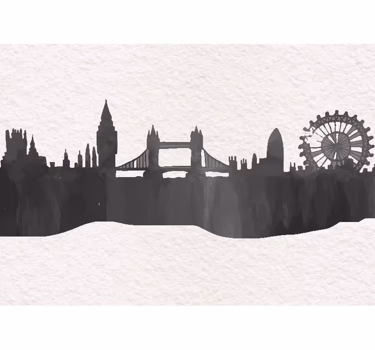 Estore de rolo para sala skyline de oxford preto - TenStickers