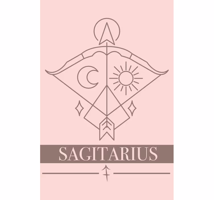Estore de rolo para sala design do signo de sagitário rosa - TenStickers