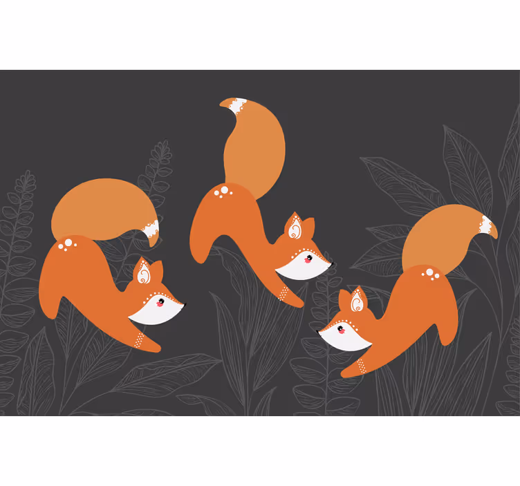 Estore de rolo para sala raposas escandinavas na floresta - TenStickers