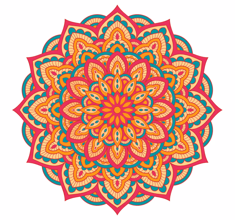 Estore de rolo quarto com mandalas coloridas - TenStickers