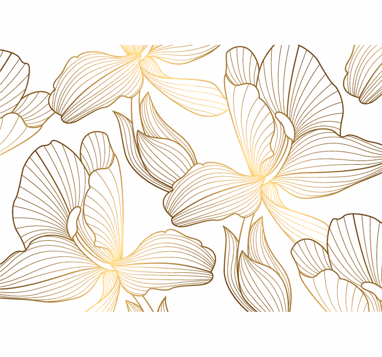 Estore de rolo quarto flores douradas - TenStickers