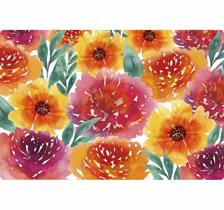 Estore de rolo quarto azulejo floral colorido - TenStickers