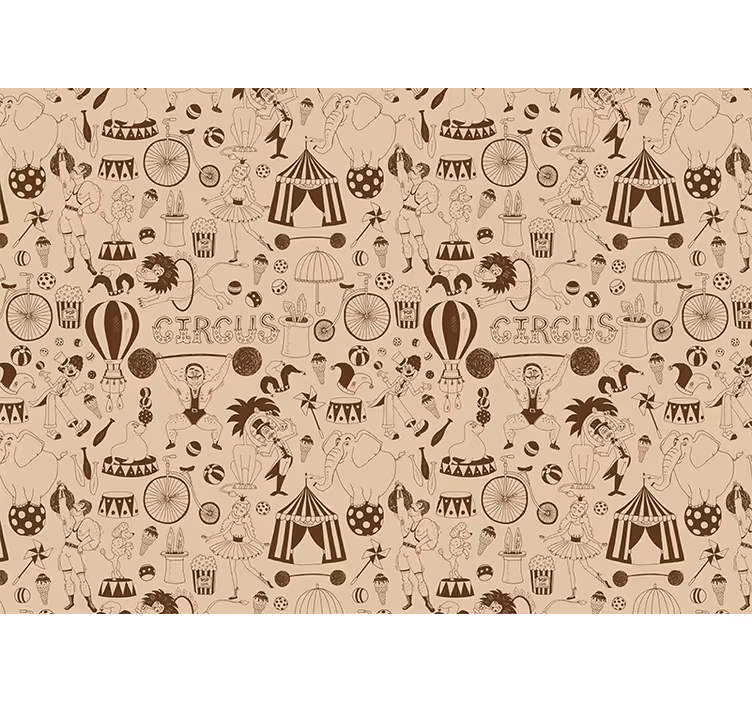 Estore de rolo bege padrão de elementos de circo retrô - TenStickers