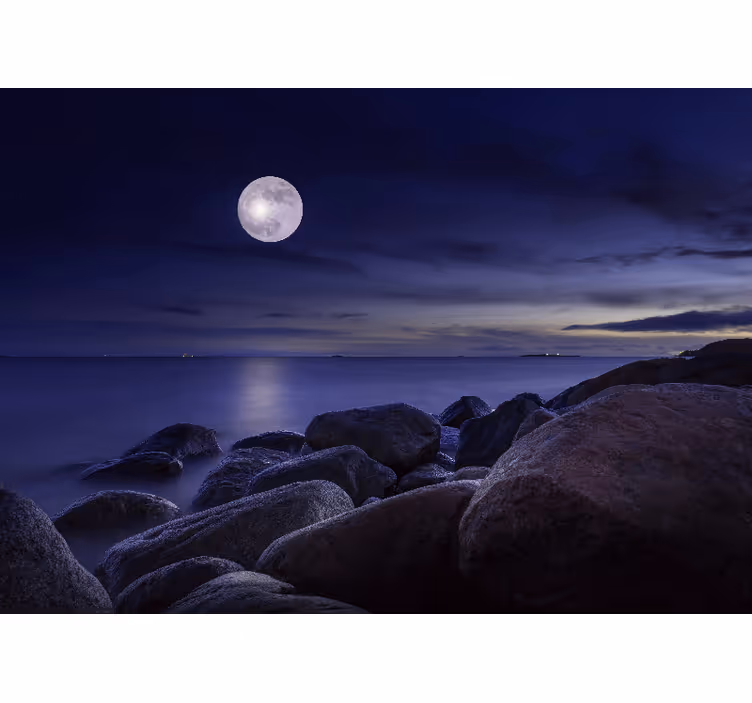 Estore de rolo quarto paisagem original com luar - TenStickers