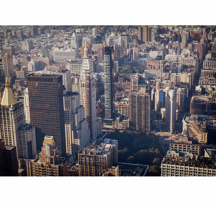 Estore de rolo quarto com horizonte colorido retrô de nyc - TenStickers