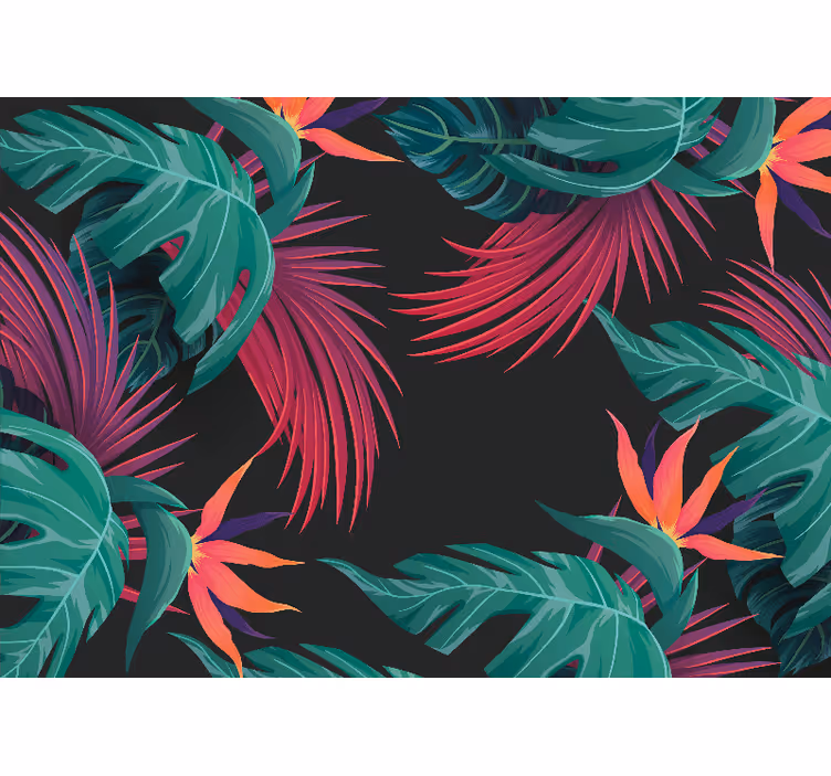 Estore de rolo quarto folhas tropicais turquesa - TenStickers