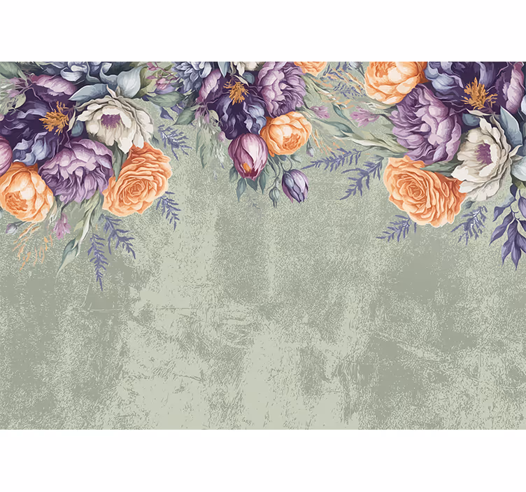 Estore de rolo quarto com design floral vintage - TenStickers