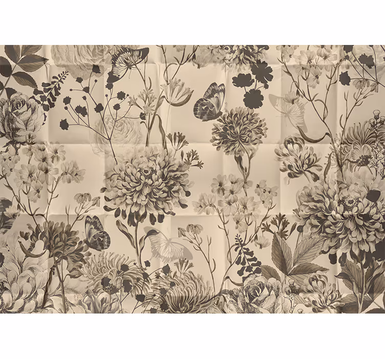 Estore de rolo quarto com design floral bege - TenStickers