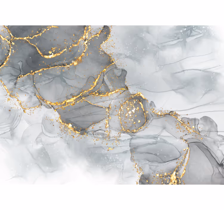 Estore de rolo quarto mosaico parede cinza e dourado - TenStickers