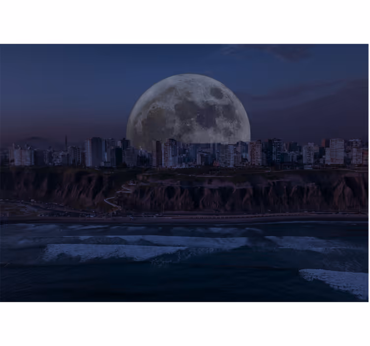 Estore de rolo quarto vistas noturnas da costa verde - TenStickers