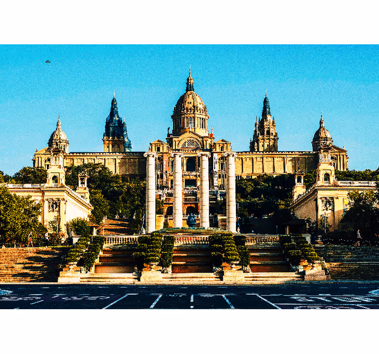 Estore de rolo quarto com vistas iluminadas para montjuic - TenStickers