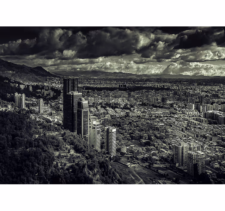 Estore de rolo quarto com vista para bogotá ao amanhecer - TenStickers