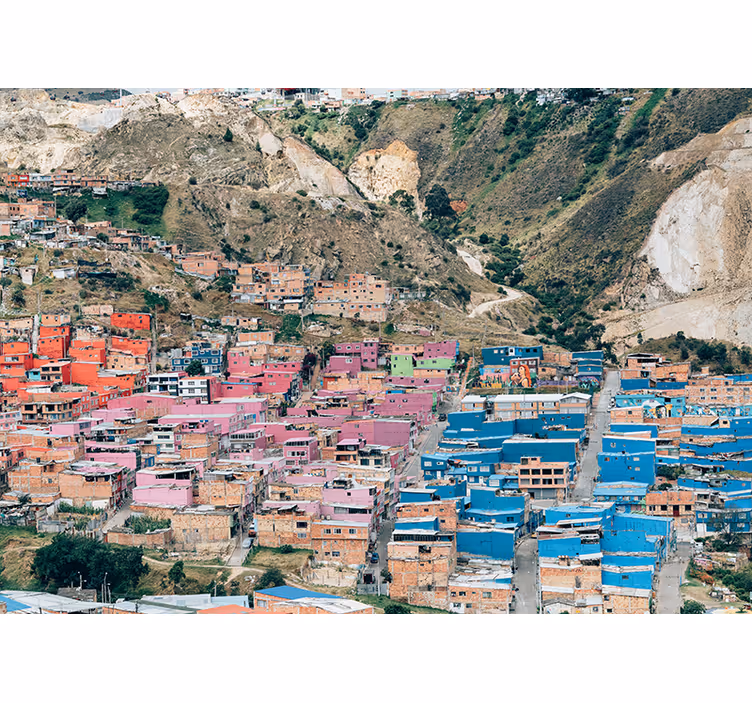 Estore de rolo quarto casas coloridas em bogotá - TenStickers