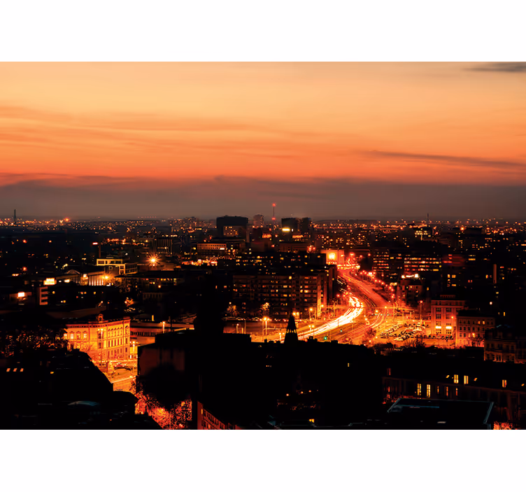 Estore de rolo quarto panorama noturno de wrocław - TenStickers