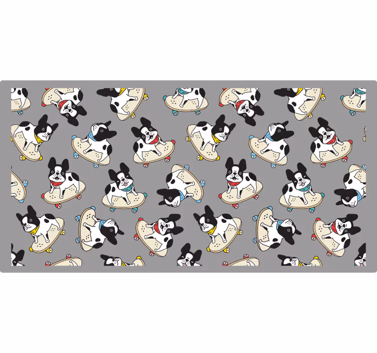 Estore de rolo cinzento bulldog skatista - TenStickers