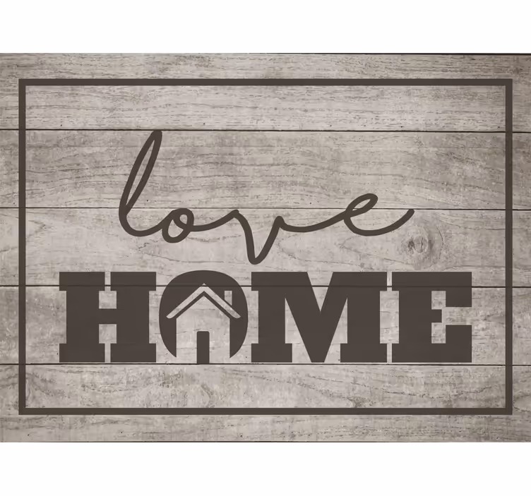 Estore de rolo cinzento amor em casa na tábua cinza - TenStickers