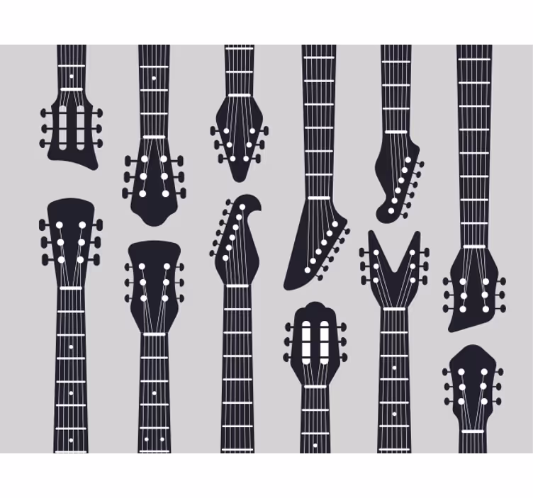 Estore de rolo cinzento silhueta de guitarra rock - TenStickers
